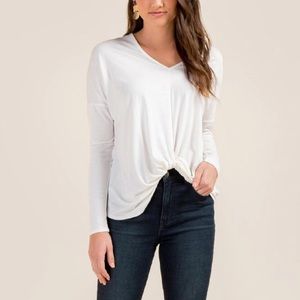 LUCILLE DROP SHOULDER TWIST FRONT TOP